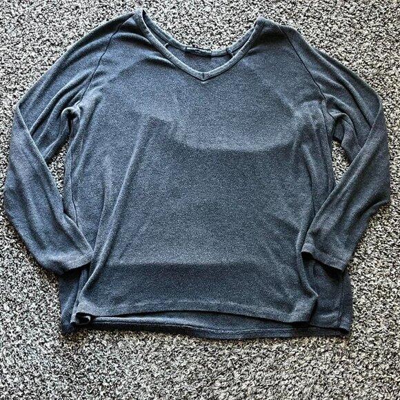 Brandy Melville Tops - Brandy Melville Shirt Womens One Size/Medium Gray Long Sleeve Cotton Blend Top